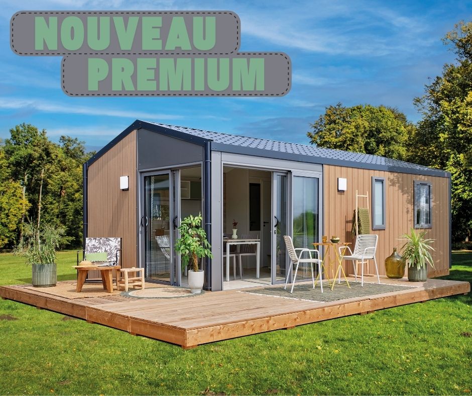 Mobil-home PREMIUM 29m² – 2 chambres – 4 per.  Modèle RIDEAU Bergame